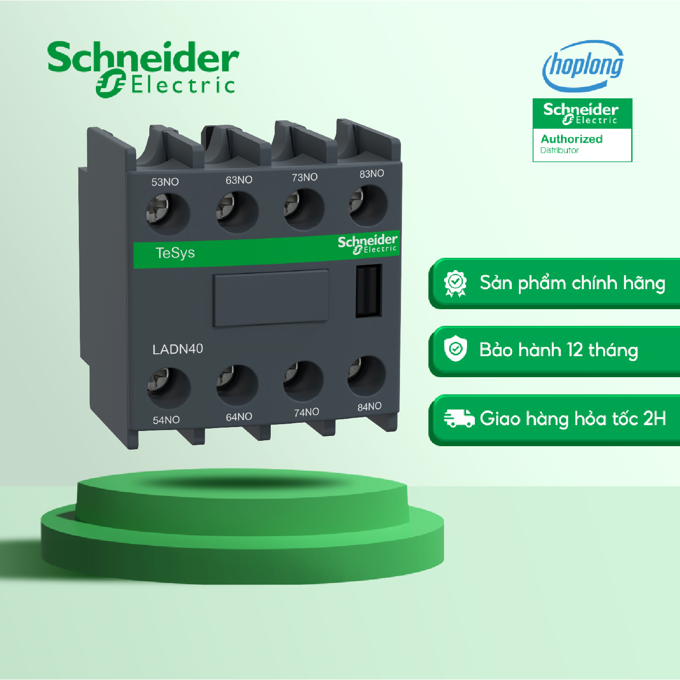 Tiếp điểm phụ ladn40 schneider tesys 4no đầu nối vít