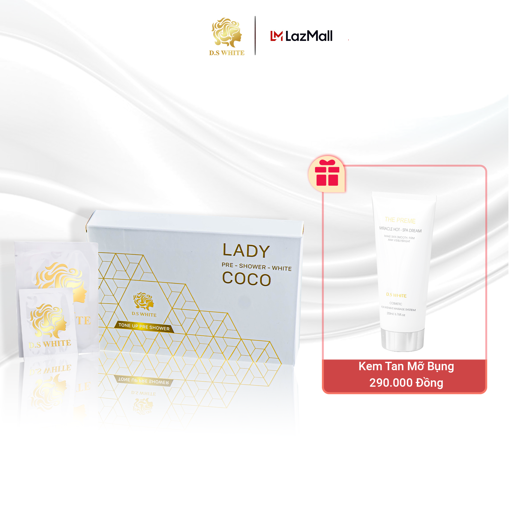 Tắm trắng cà phê dưỡng trắng loại bỏ da chết d.s white
