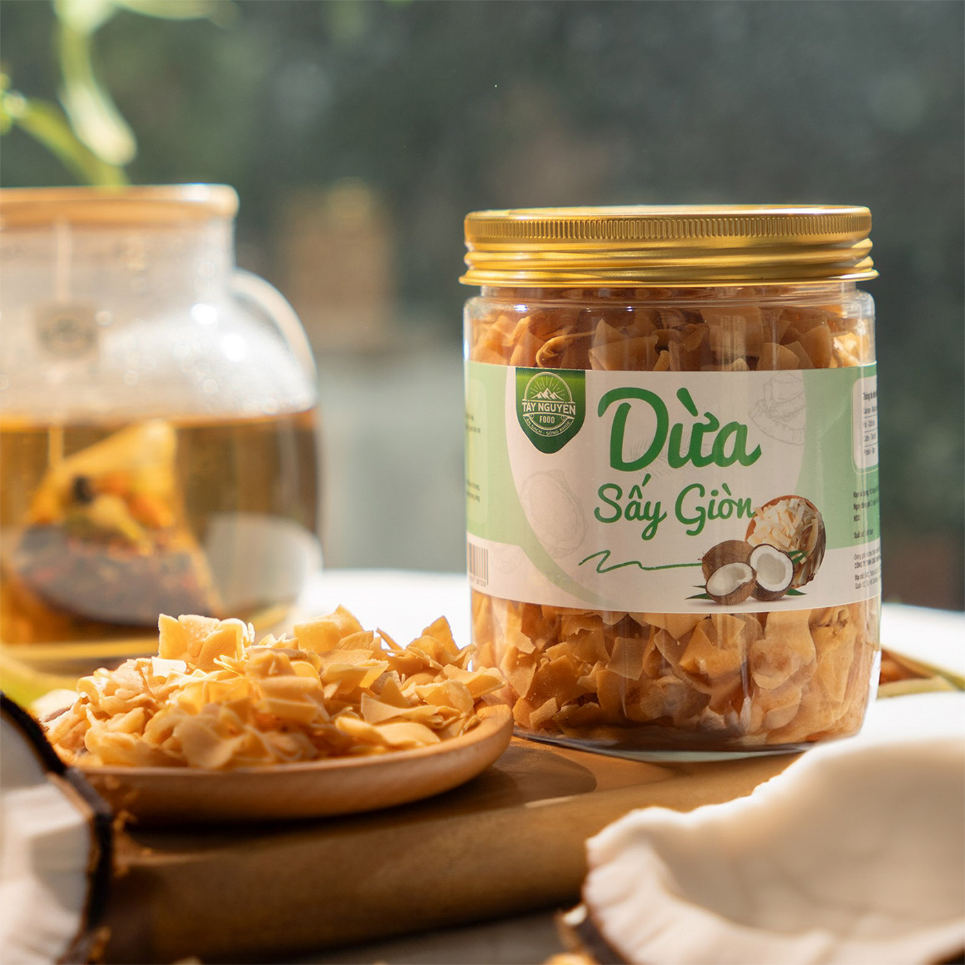 Dừa sấy giòn không đường tây nguyên food - việt nam 70g, 250g