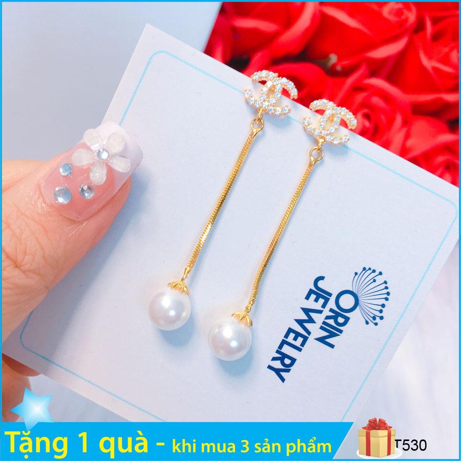 Bông tai thời trang nữ, bông tai dài chữ x thiết kế thời trang Orin T530