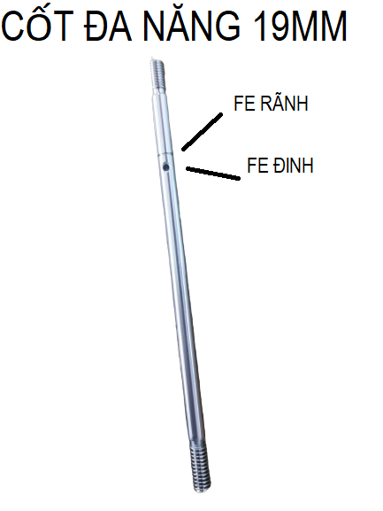 Trục quay quạt điện B4 dài 19cm, Bạc tròn