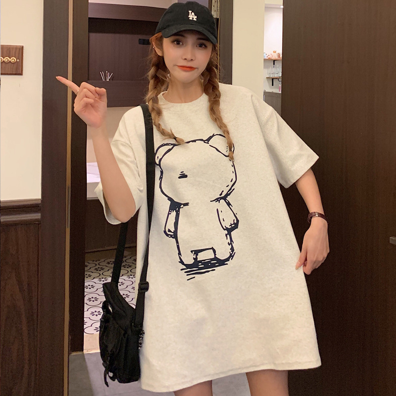 Áo phông, áo thun nam nữ form rộng tay lỡ Unisex GẤU QUAY LƯNG Freesize 70kg