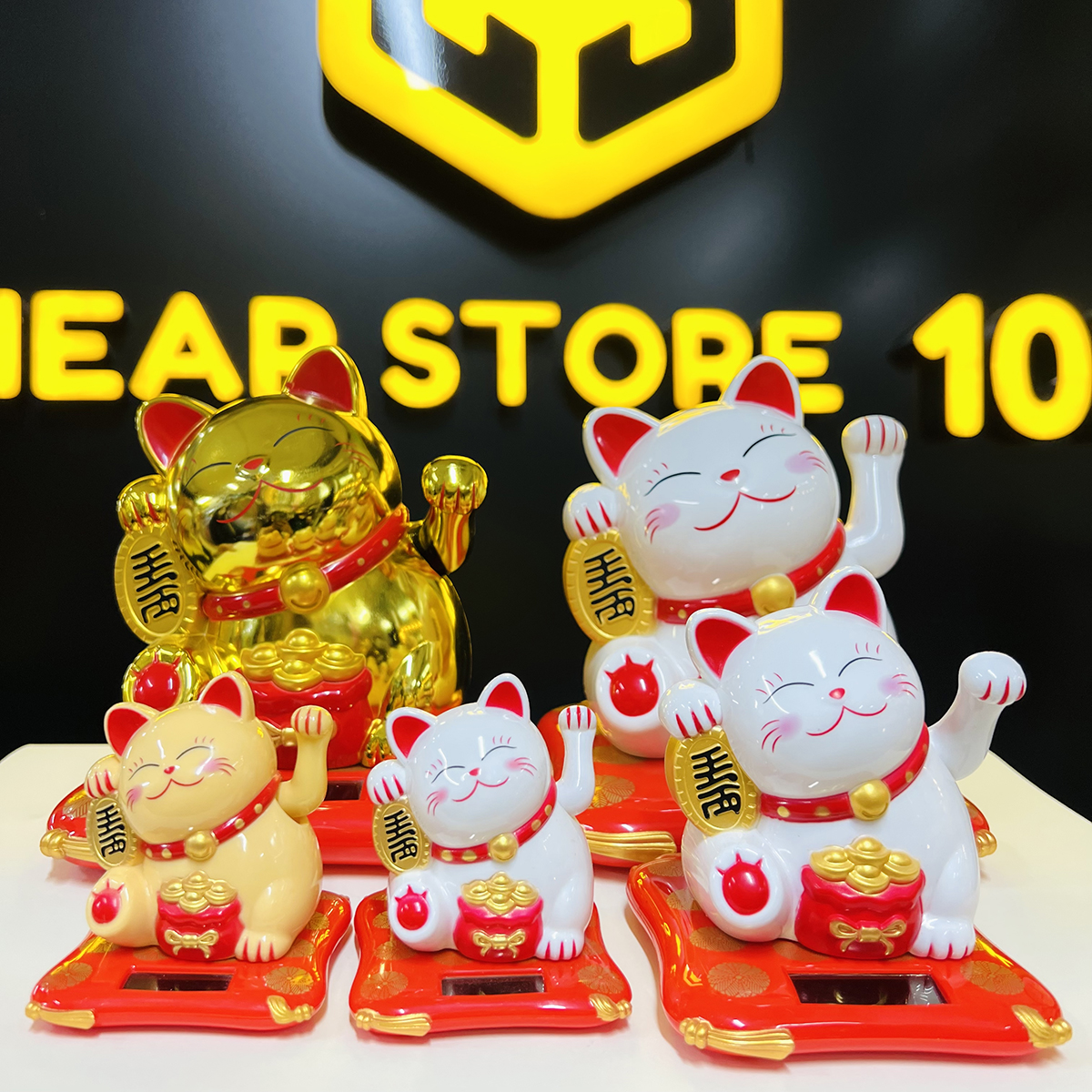 Mèo Thần Tài Vẫy Tay May Mắn, Hạnh Phúc, Tài Lộc Các Size, Mèo Thần Tài, Mèo Vẫy Tay, Mèo Thần Tài Vẫy Tay