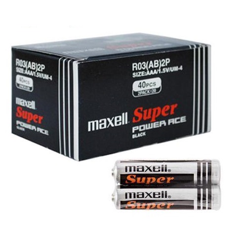 Pin Maxell AAA 1.5V Maxell Super Power Ace Black R03 AB 2P vĩ 4 viên