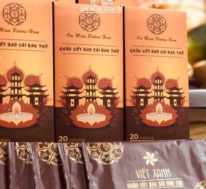 Khăn ướt bao sái ban thờ, khăn lau ban thờ(Hương Trầm Ngũ Vị )