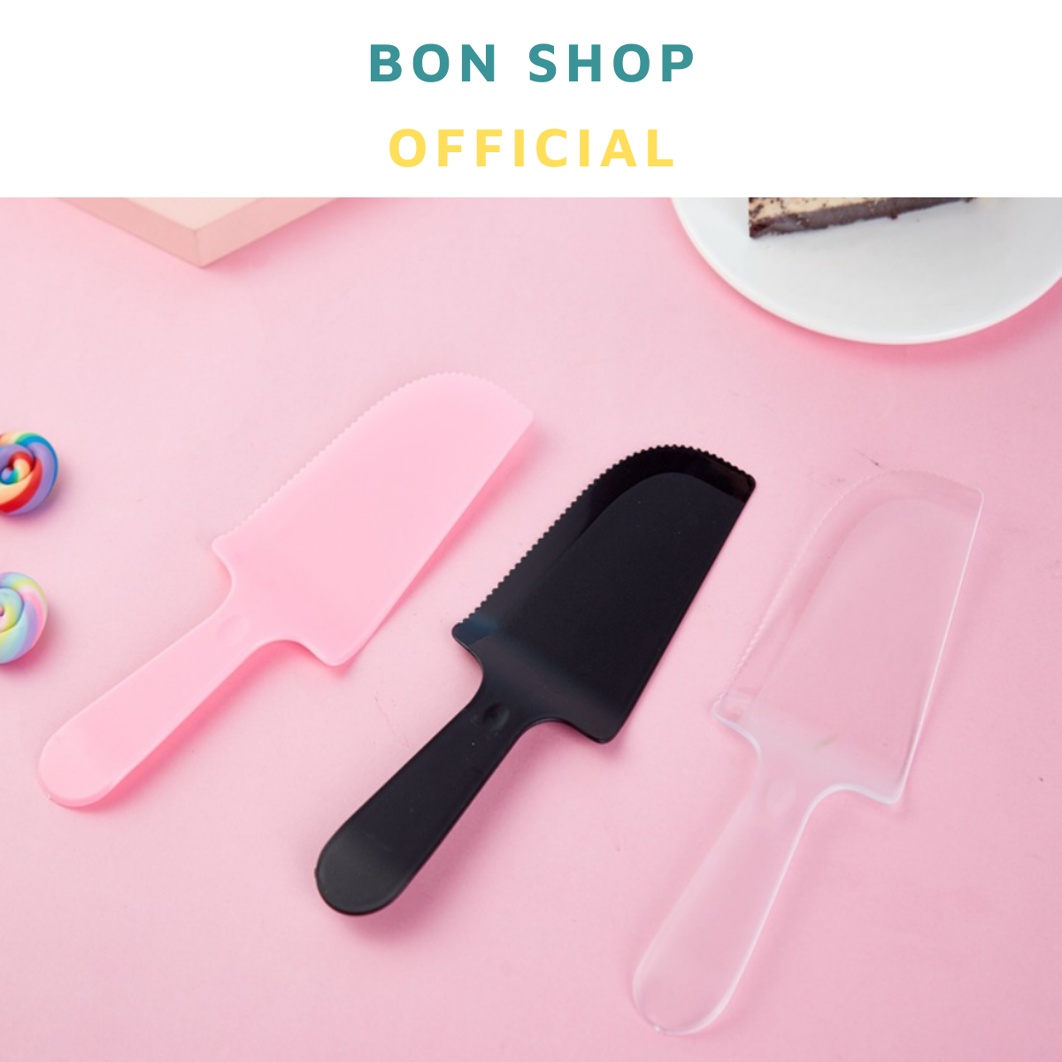Set 10 dao nhựa cao cấp cắt bánh kem - nhiều màu size 11.5cm