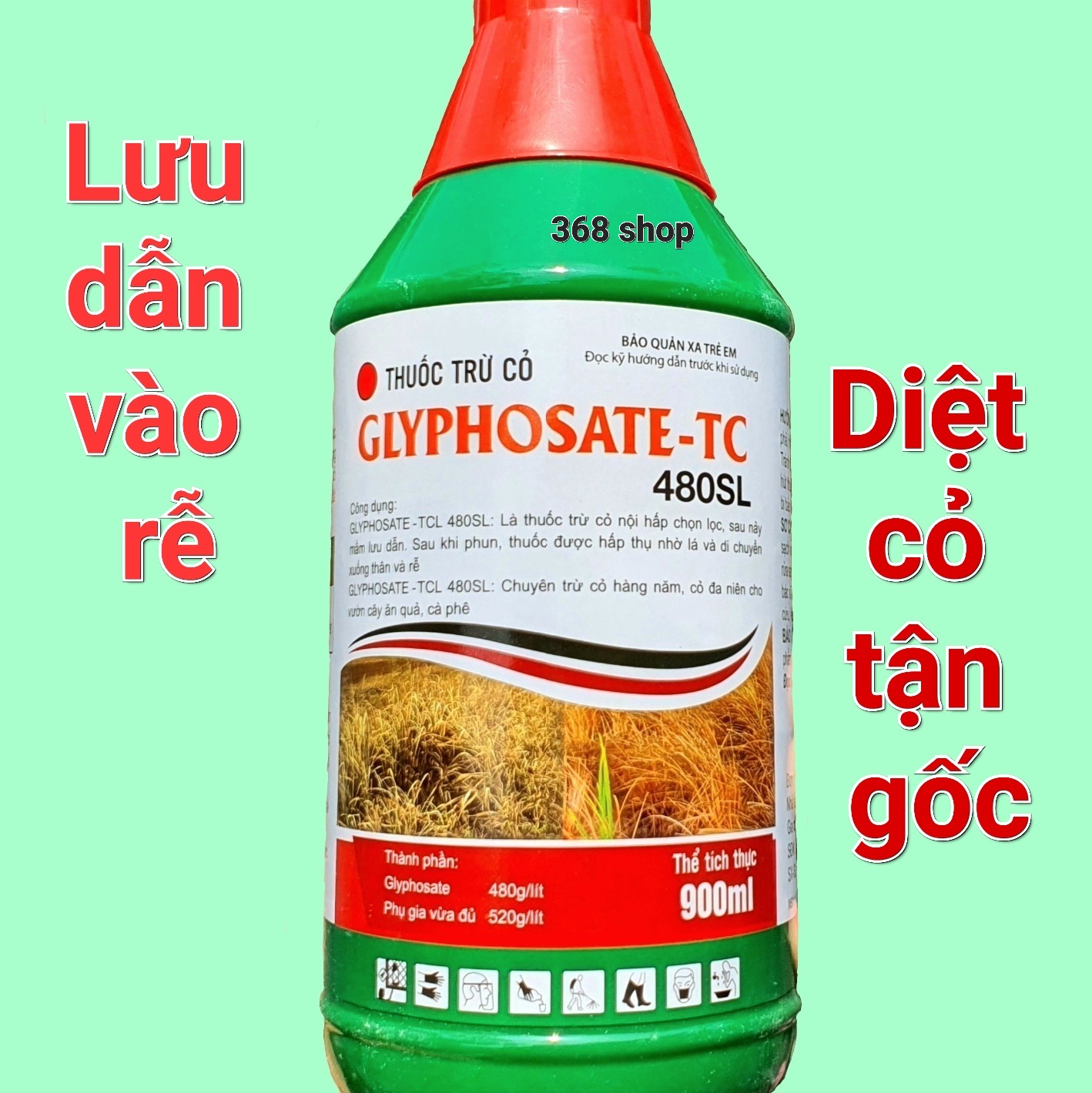 Combo 5 chai 💎 Thuốc trừ cỏ Lưu Dẫn Glyphosate - TC 480SL Chai 900ml 💖