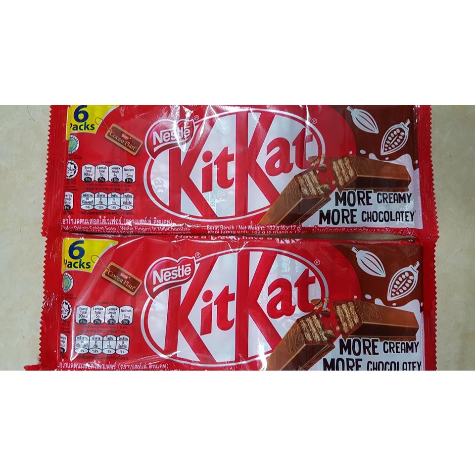  Gói 6 Thanh Bánh Socola nesle KitKat 2F 17g date mới 