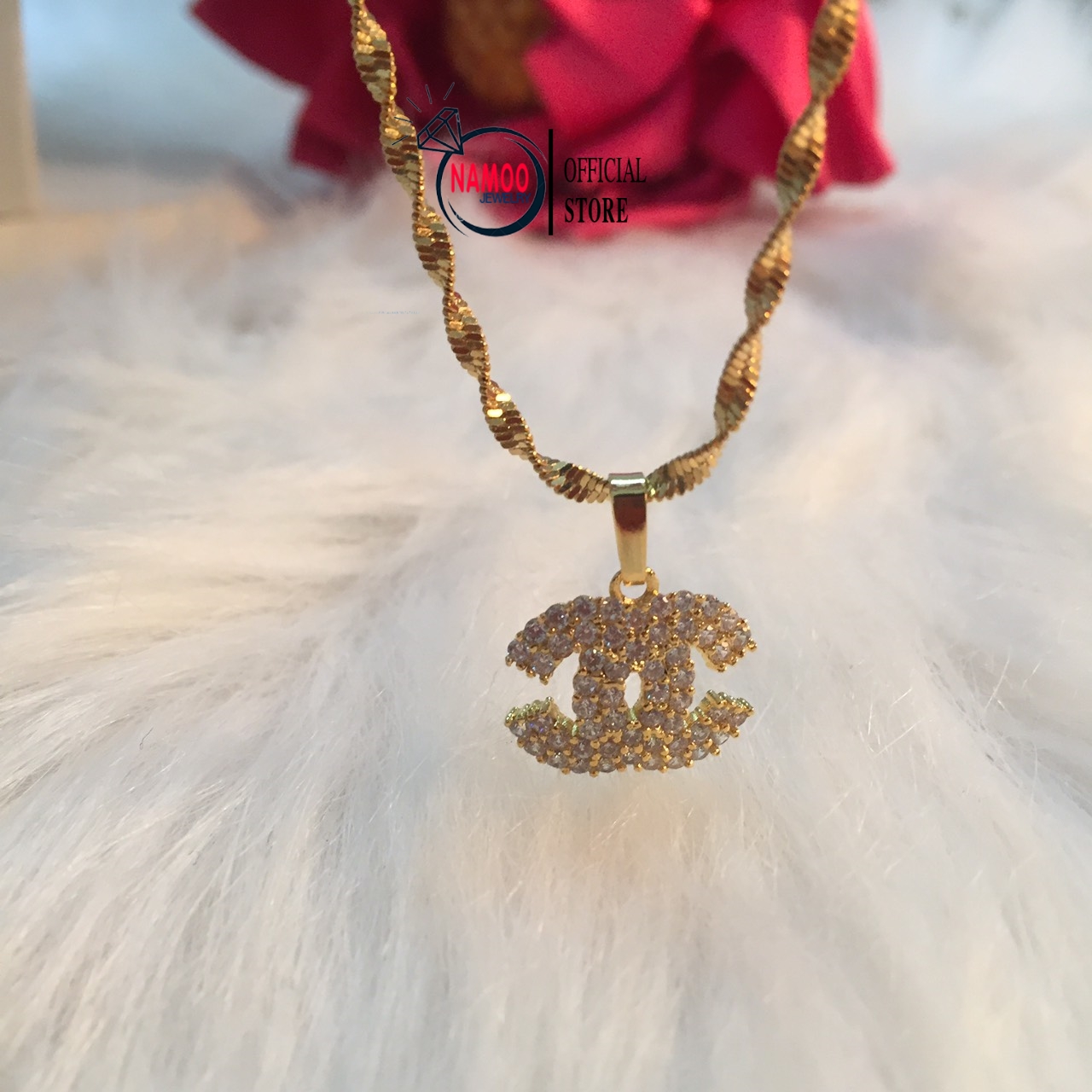Vòng Cổ Nữ Đá Nhỏ, Mặt Dây Chuyền mạ Vàng V180 Namoo Jewelry