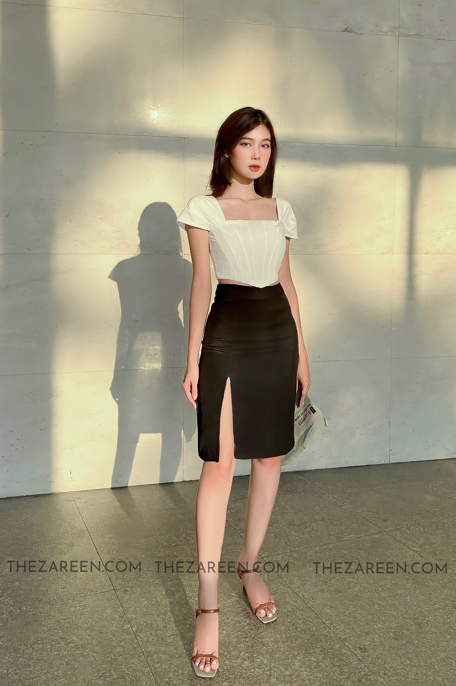 Zareen | chân váy ôm xẻ giữa đùi vab10