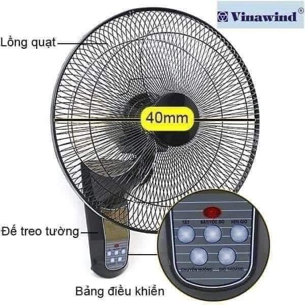 Quạt treo tường 400ED/XHD có điều khiển - phù hợp với không gian phòng khách, phòng ăn của gia đình