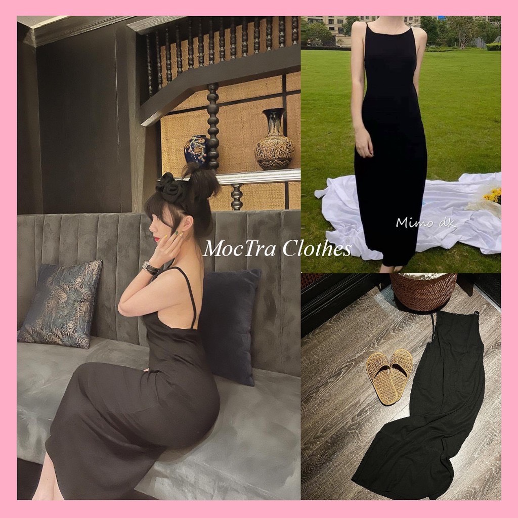 Đầm maxi yếm hai dây hở lưng dáng dài vintage tiểu thư hàng hottrend siêu xinh, Váy nữ đi biển khoét lưng chất zip đẹp  giá rẻ,phù hợp đi dạo đi chơi