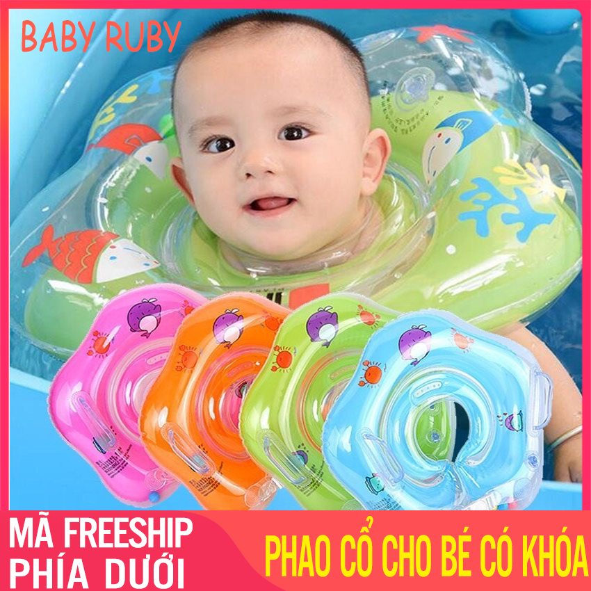 Phao Đỡ Cổ Cho Bé - Khóa Dây An Toàn, Đường Kính Vòng Cổ 9cm - Phao cổ em bé, phao cổ cho bé sơ sinh, phao cổ cho bé tập bơi, phao cổ tập bơi cho bé, phao co cho be, phao đỡ cổ cho trẻ, phao tắm đỡ cổ cho bé - Baby Ruby