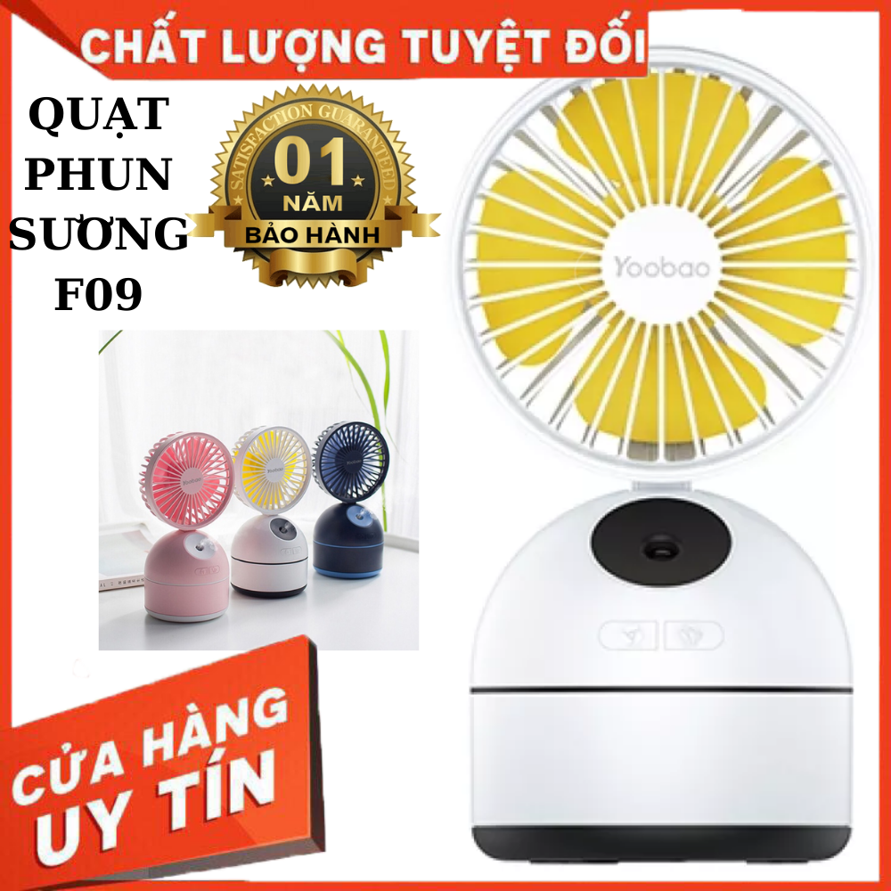 Quạt phun sương tích điện 9 tiếng 2000mah f09 yoobao