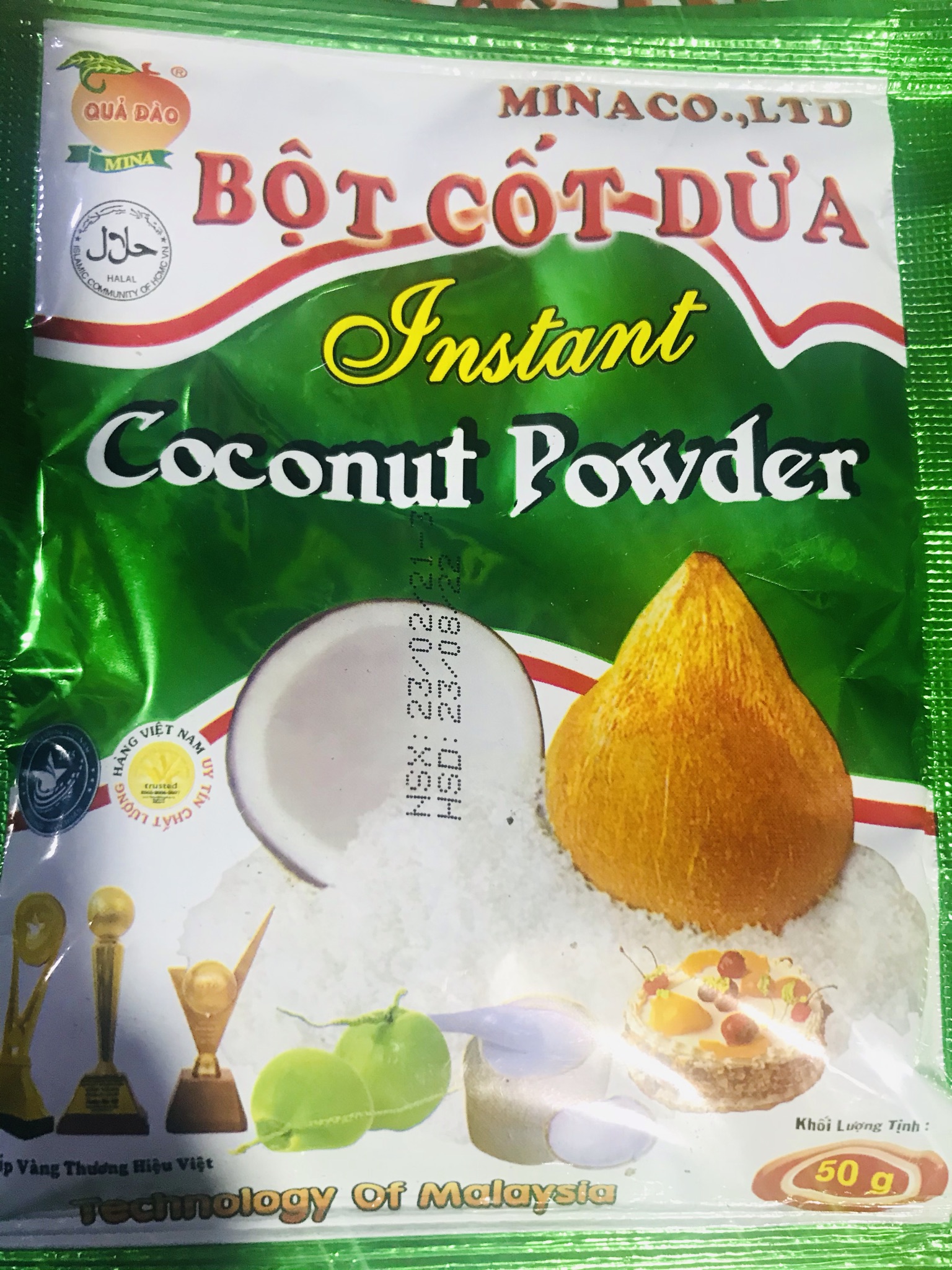 Bột cốt dừa Minaco gói 50g, bột làm bánh, chè, xôi hàng Việt Nam chất lượng thơm ngon | Tạp hóa Ánh Thảo