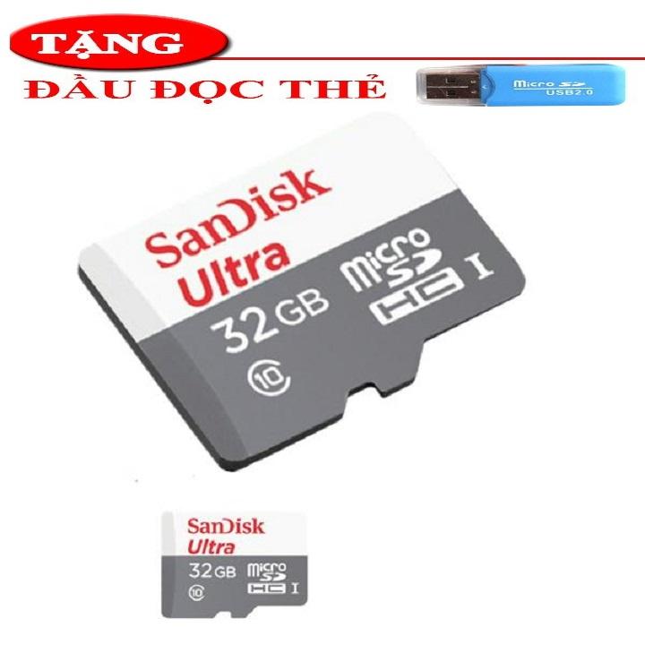 Thẻ Nhớ MicroSDHC SanDisk Ultra 32Gb 533X 80MB/s SDSQUNS-032G-GN3MN, Tốc Độ Đọc Nhanh, Hiệu Suất Vượt Trội, Tặng Kèm Đầu Đọc Thẻ Nhớ