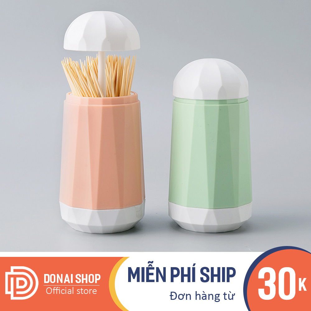 Hộp đựng tăm xỉa răng thông minh kiểu cây nấm Nhật Bản dễ dàng lấy tăm và bảo quản 61.HDT.DONAI