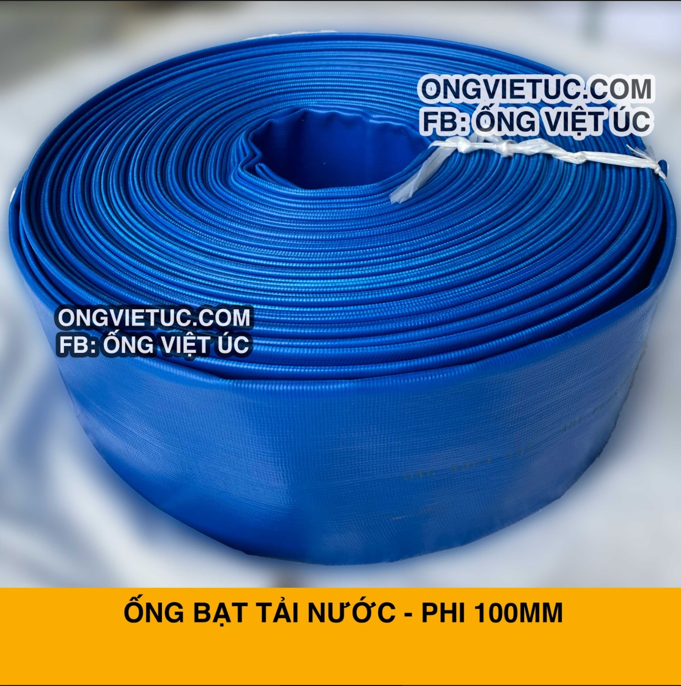 Ống bạt bơm nước phi 100MM cuộn 50M loại 6C - ống bạt cốt dù tải nước - ống bạt phủ nhựa Việt Úc