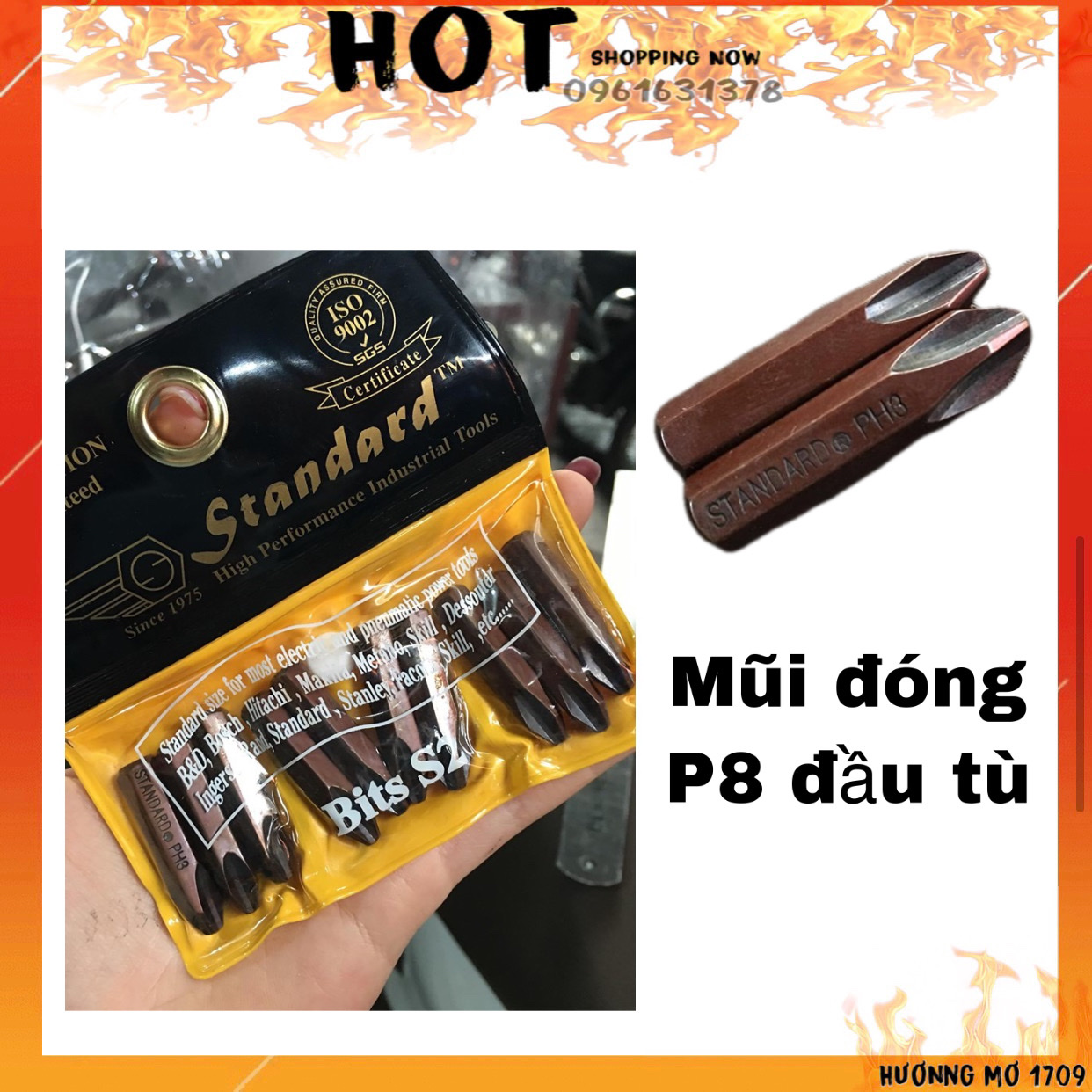 Mũi vít đóng nâu ngắn đầu tù standard 8mm