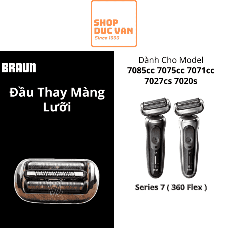 Braun 73S Replacement Shaver Head, Compatible with Braun Series 7 (New Generation) Electric Shavers, Fits 7071cc 7027cs 7020s  [ Shop Duc Van ]