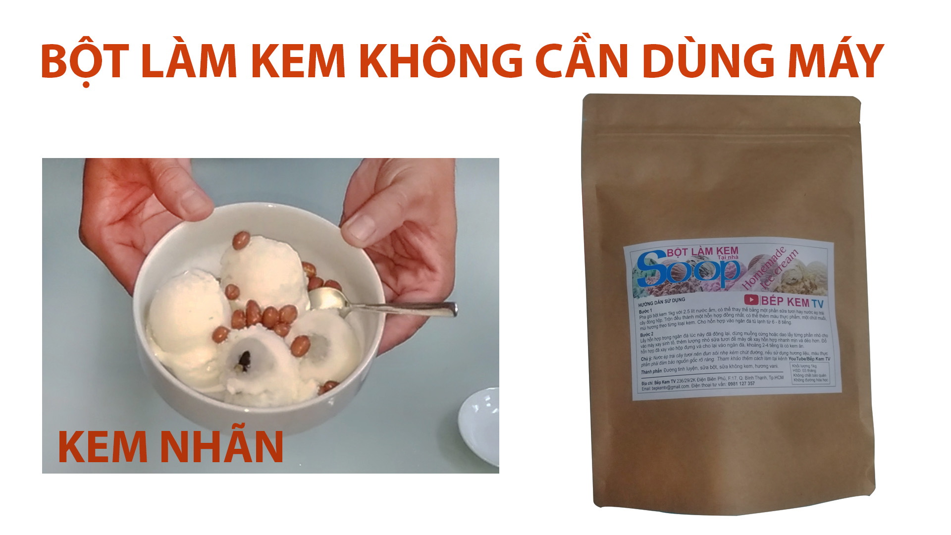 BỘT LÀM KEM KHÔNG CẦN DÙNG MÁY