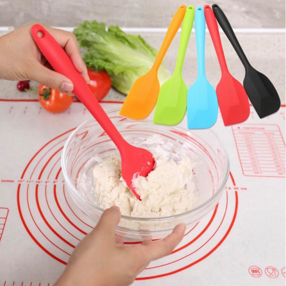 Phới silicone chịu nhiệt dùng để phết kem, bơ.. (silicon nguyên khối) phới trộn bột, vét bột, muôi lật thức ăn - Cây vét bột silicon đúc 21cm (phới silicon)