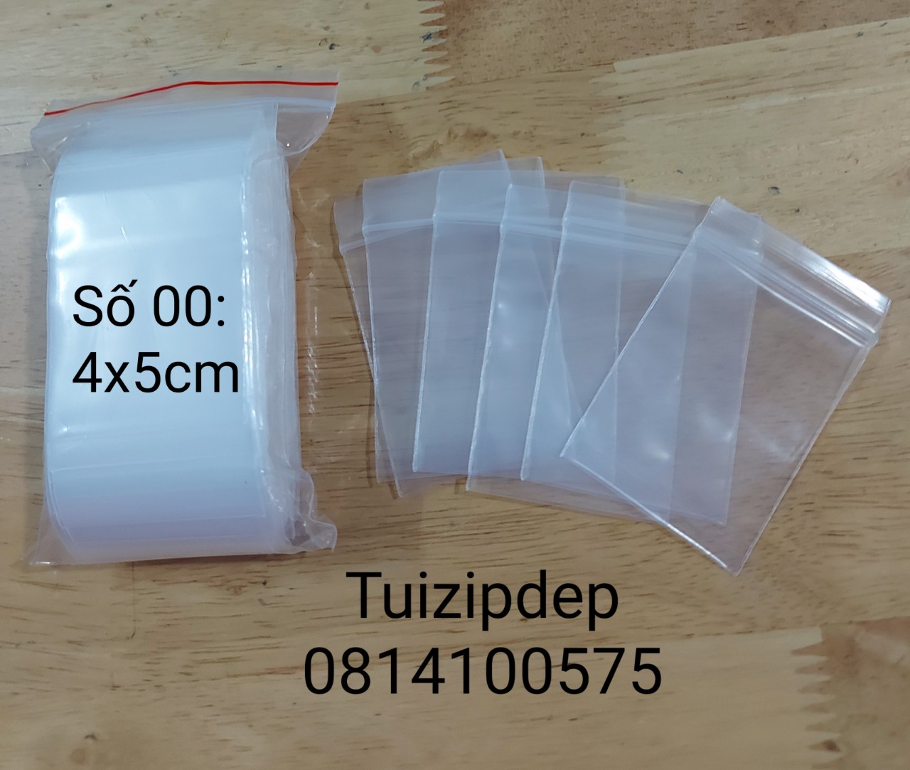 Combo 100 cái túi zip viền trắng kt 4x5cm
