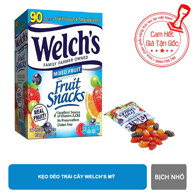 Kẹo dẻo trái cây Welch’s 22.7gr loại bịch nhỏ
