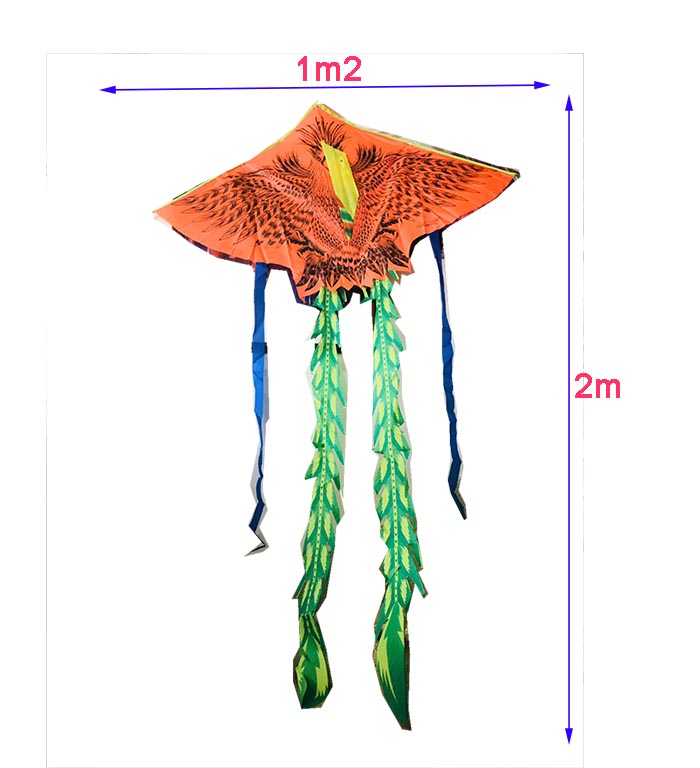DIỀU THẦN ĐIÊU BẠC 4 ĐUÔI KÍCH THƯỚC 200X118CM