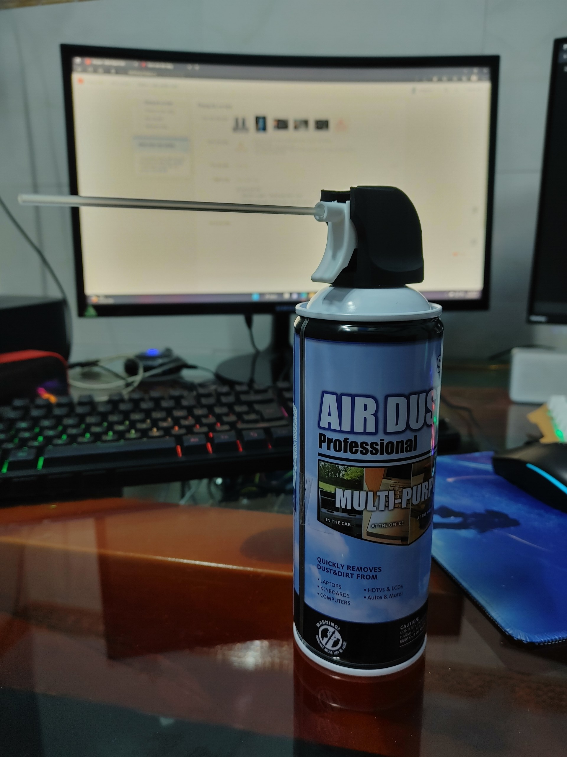 Bình xịt nén khí cầm tay 400ml - vệ sinh laptop