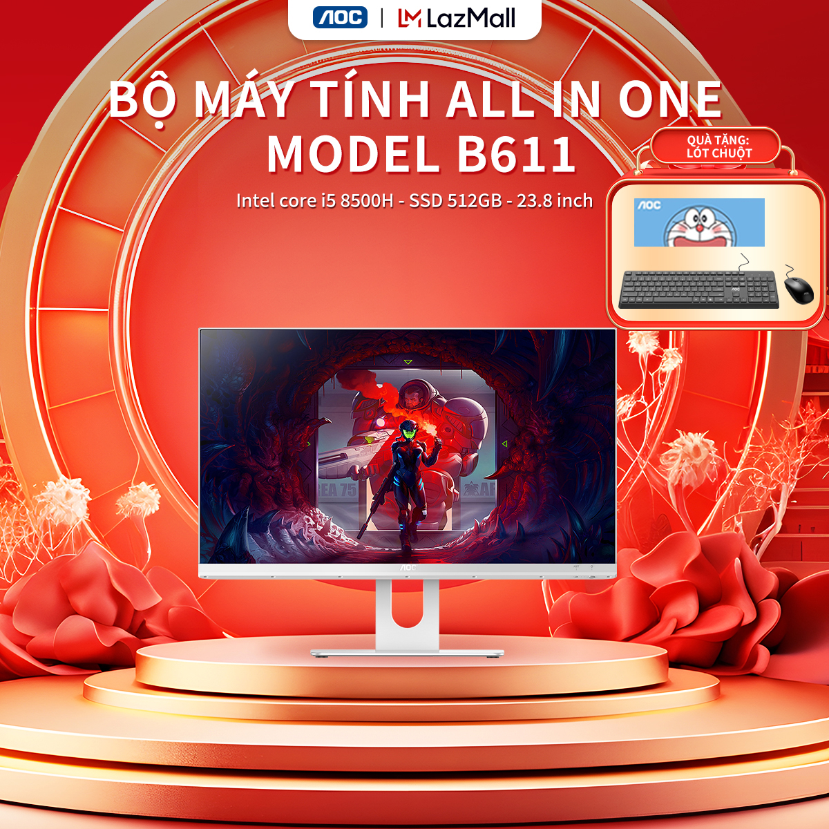 Bộ máy tính All In One AOC A66 I5, I7 8TH RAM 16GB , SSD 512GB Màn hình 23.8 Inch - Bảo hành 3 năm