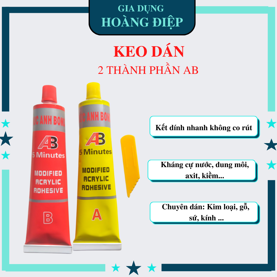 Keo dán 2 thành phần ab 20g,80g