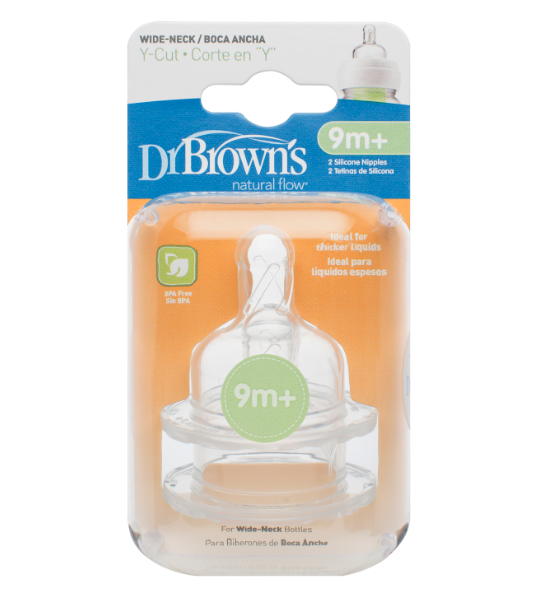 Bộ 2 núm ti dr.brown's ?silicone 1 lỗ 2 lỗ 3 lỗ 4 lỗ y cut cho bình cổ rộng drbrown