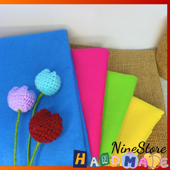 Vải nỉ mềm, vải dạ khổ 90*90cm làm đồ chơi, đồ thủ công handmade loại cao cấp_NineStore
