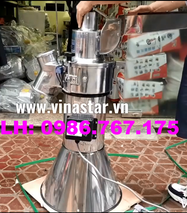 Máy nghiền dược liệu, tam thất nguyên củ DF-45 có 6 búa đập liên tục cho bột siêu mịn