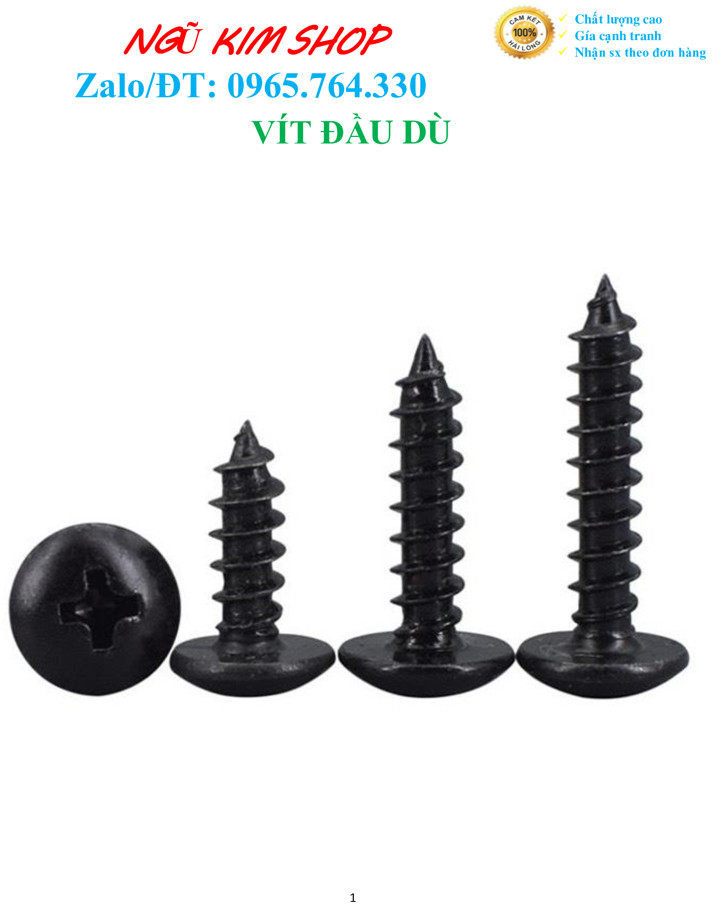 Vít bắt loa _ vít đầu dù đuôi nhọn m4 x l