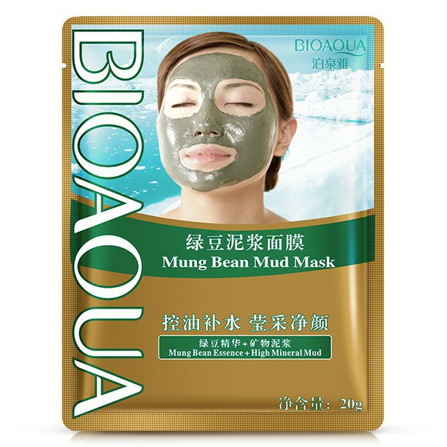 [HCM]COMBO 6 GÓI Mặt Nạ Bùn Đậu Xanh Đen Dưỡng Da Mặt Bqy- Bioaqua