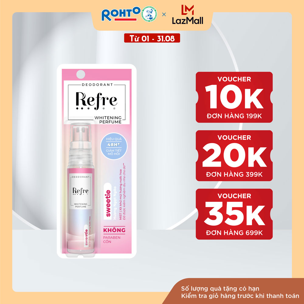 Xịt khử mùi dưỡng trắng hương nước hoa Refre Whitening Perfume Sweetie Hương Ngọt Ngào (30ml)