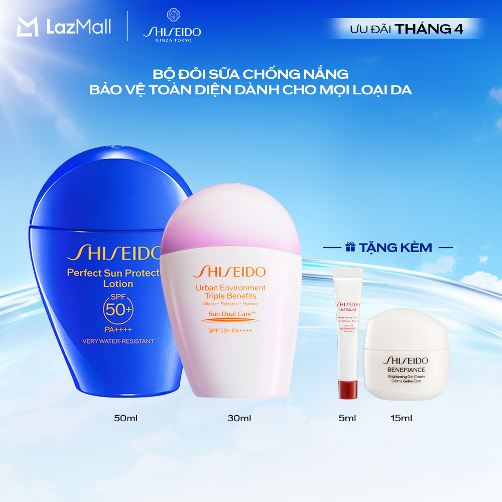 Combo Sữa chống nắng dưỡng da Perfect Sun Protector Lotion SPF50+ 50ml và Sữa Chống Nắng Dưỡng Da Urban Environment Triple Beauty Suncare Emulsion SPF50+ PA++++ 30ml