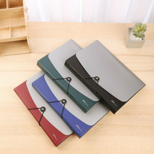 Cặp tài liệu cặp học thêm A4 Deli nhiều ngăn 5558