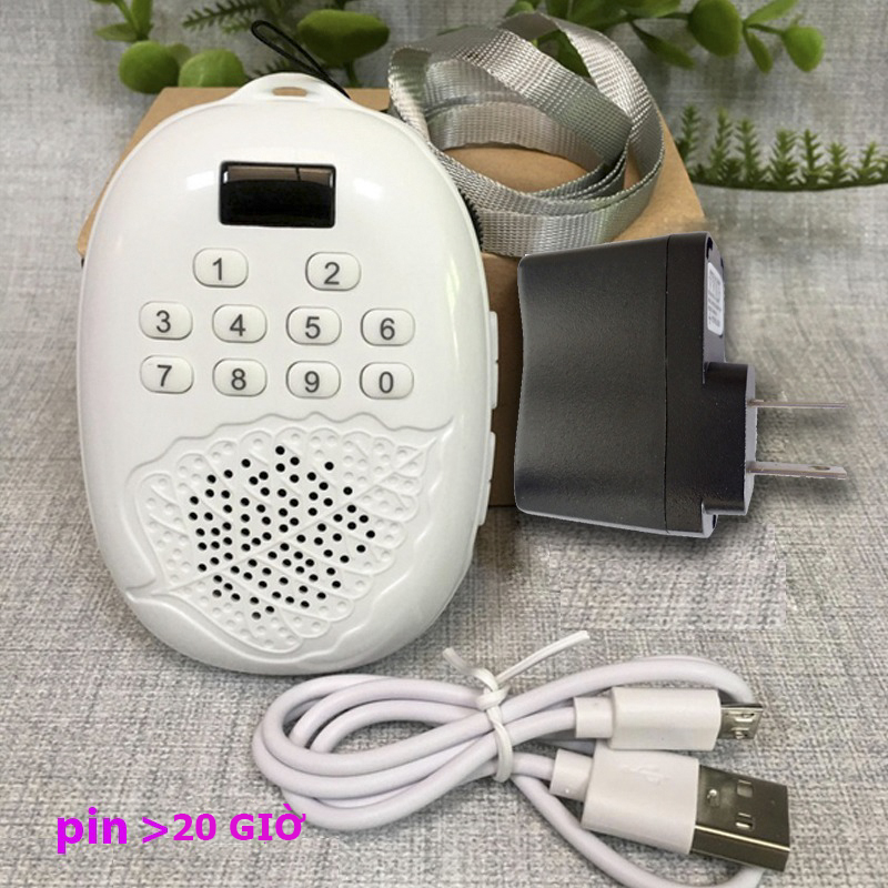 Máy Niệm Phật Lá Bồ Đề Cao Cấp Có Sẵn 30 Bài, Tặng cốc sạc