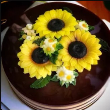 Khuôn silicon 3d - 4d làm bánh Hoa Hướng Dương xòe đại đẹp