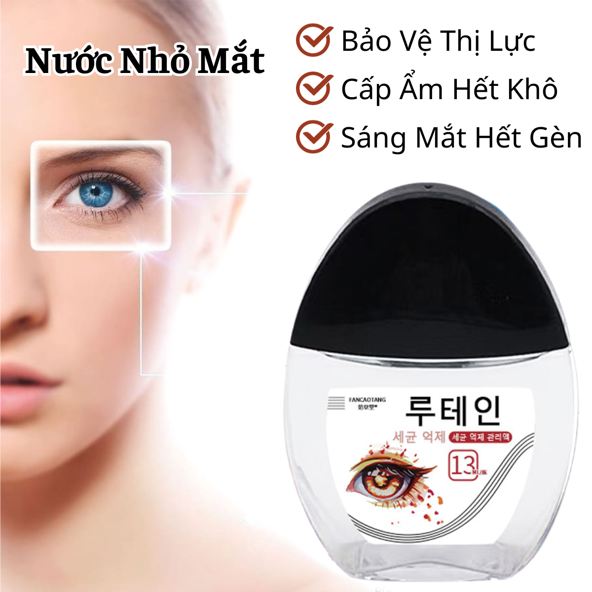 Nước Nhỏ Mắt Làm Sáng Mắt Hết Khô Hết Nhòe Mờ Bảo Vệ Thị Lực Cho Mắt