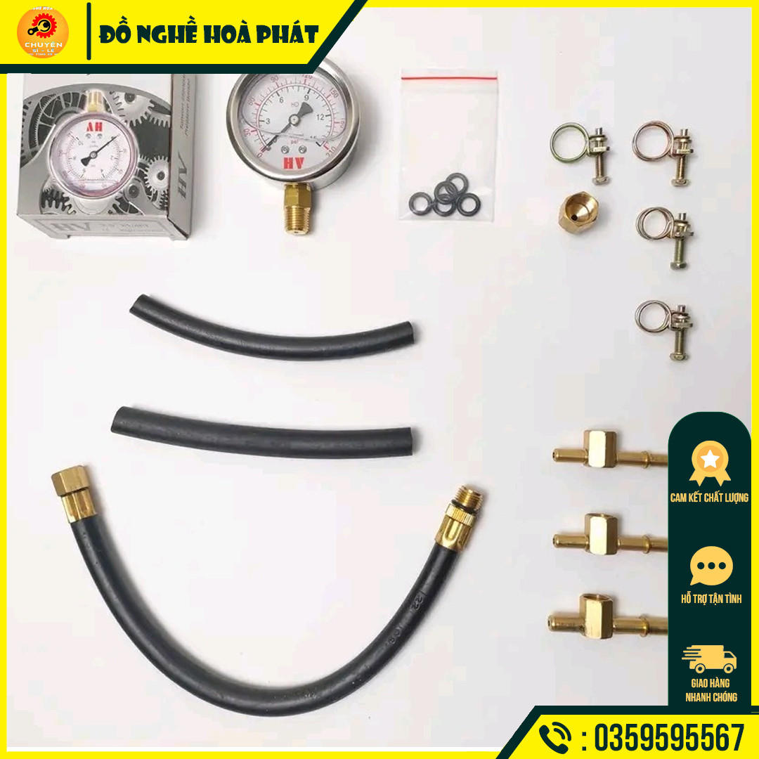 Bộ đo áp xuất bơm xăng buồng đốt 2in1| Sử dụng cho tất cả các dòng xe Ga & Xe Số