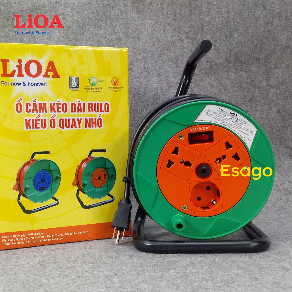 [HCM][15A] Ổ cắm kéo dài LiOA 15A dây 3 lõi dài 20 mét quay tay kiểu Rulo