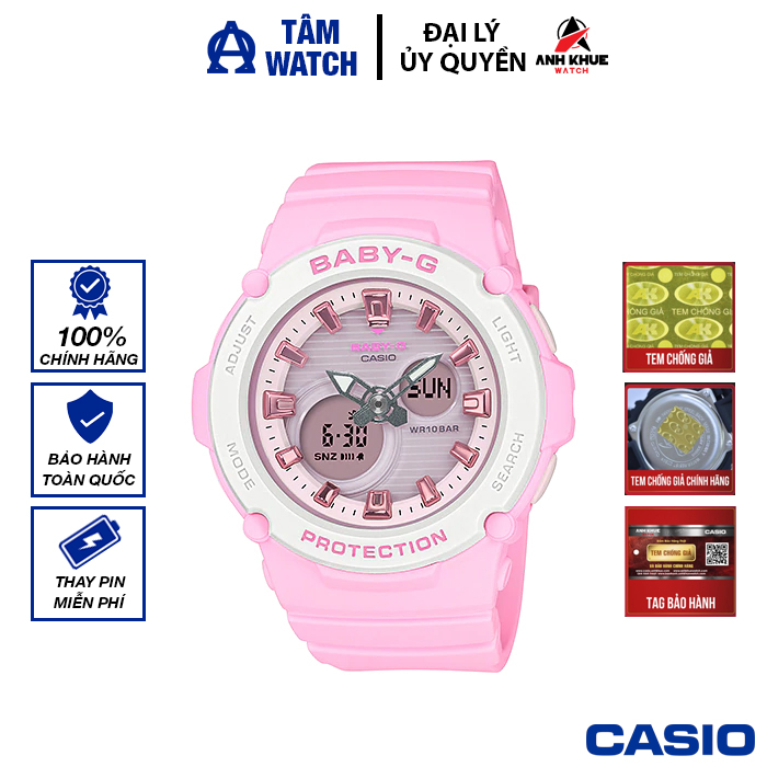 Đồng hồ nữ dây nhựa casio baby-g chính hãng anh khuê bga-270-4adr