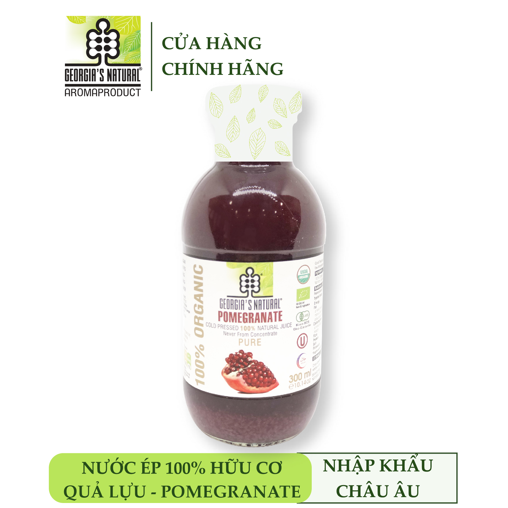 Nước Ép 100% Hữu Cơ Lựu Tự Nhiên Tăng Cường Vitamin C - Georgia's Natural - 300ml