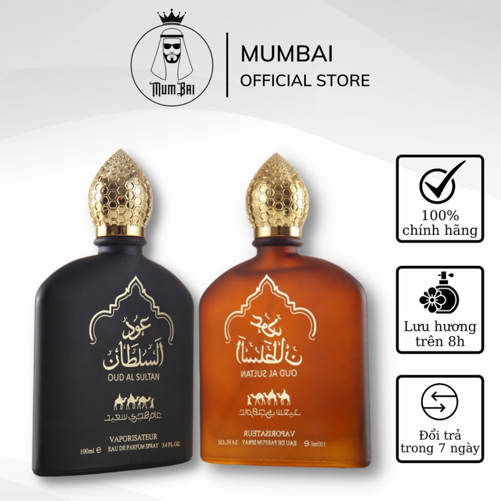 Nước hoa dubai chính hãng nam nữ, nước hoa dubai oud sultan cao cấp - 100ml, lưu hương trên 8h