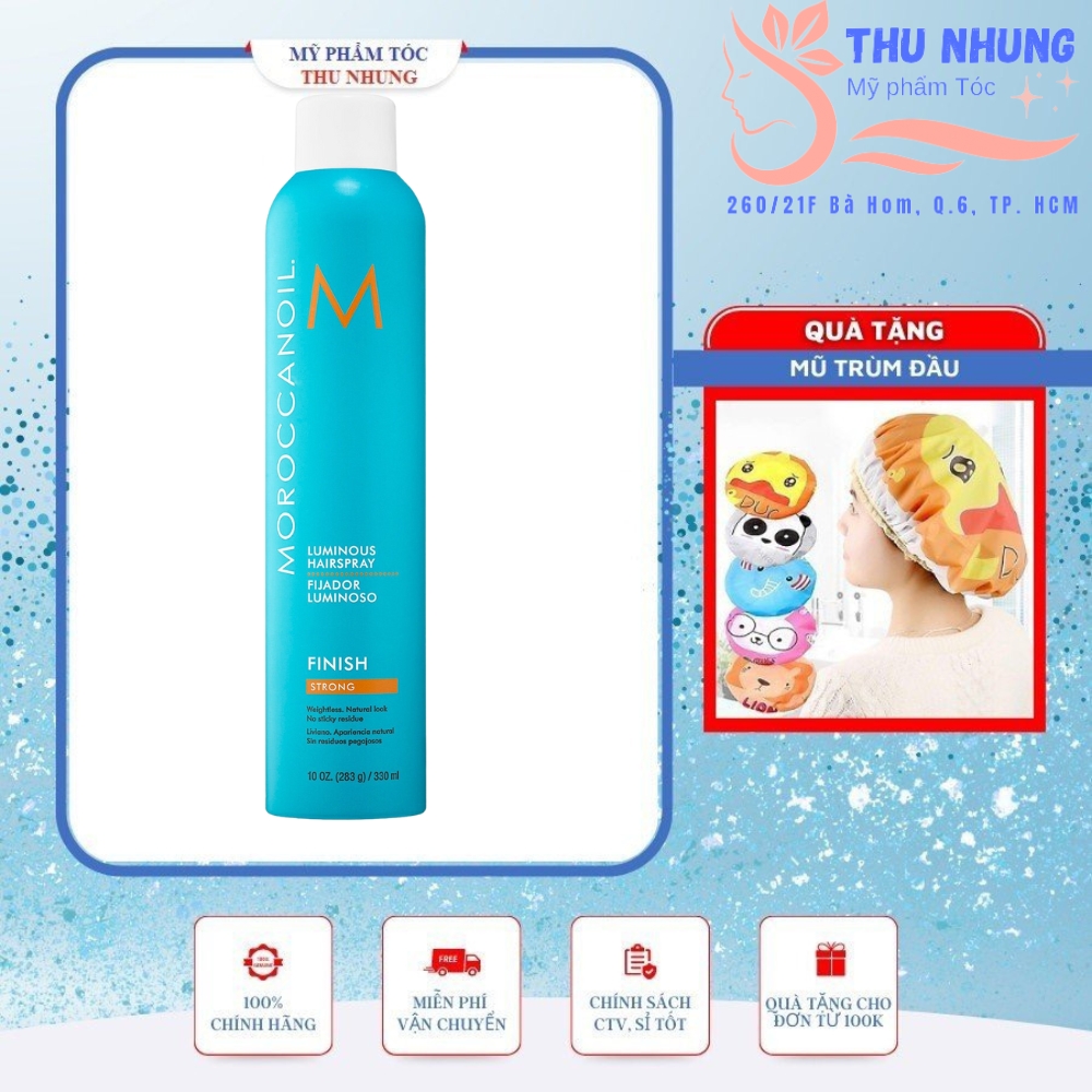 [+Tặng mũ trùm]GÔM XỊT GIỮ NẾP LINH HOẠT MOROCCANOIL LUMINOUS HAIRSPRAY 330ML