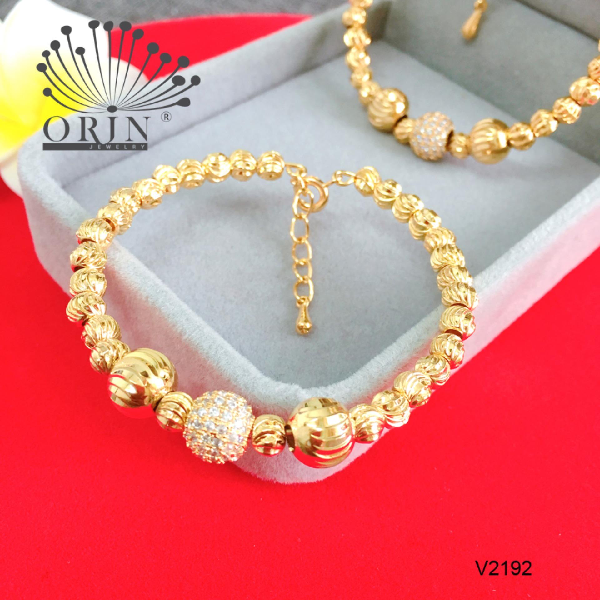 Vòng tay nữ lắc tay nữ vòng bi nữ đính đá bền màu thiết kế thời thượng Orin V2192 - Long Tien